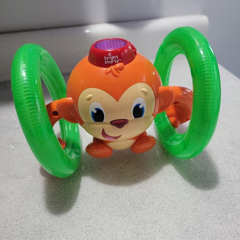 Bright Starts Roll & Glow Monkey Learning Toy Musical Lights 52181-2-B11